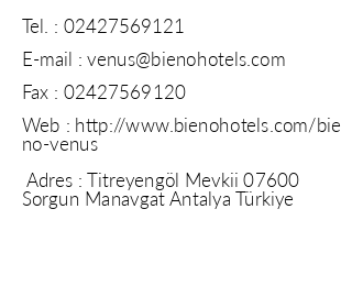 Bieno Vens Hotel iletiim bilgileri
